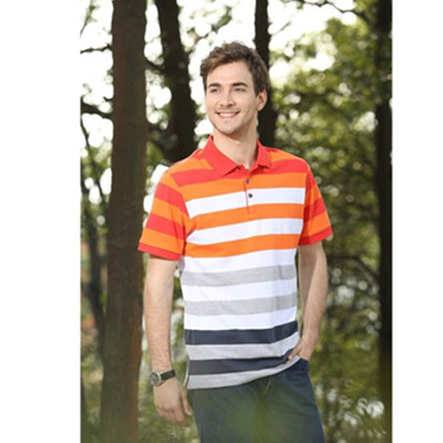 夏季清仓！cableset索定男式翻领条纹T恤16522
