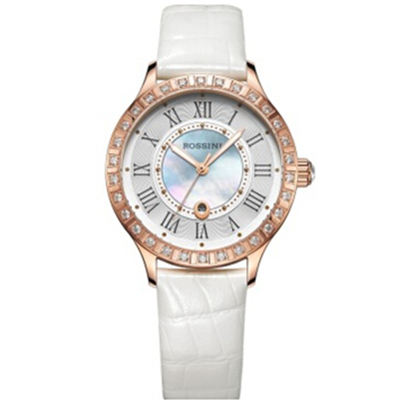 低价！ 罗西尼镶钻彩贝表盘石英女表514658G01B