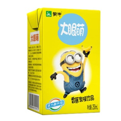 近期好价！蒙牛香蕉大眼萌快乐牛奶饮品250ml*16盒