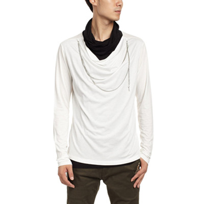 堆领设计！5CM男式长袖T恤5CXLTFM2116BX