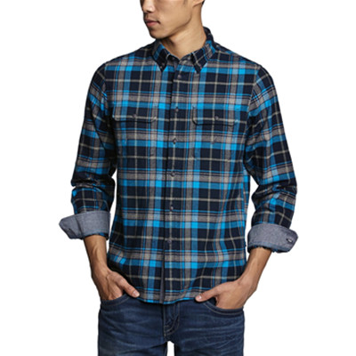 下单五折！Nautica诺帝卡男式长袖休闲衬衫W44133H