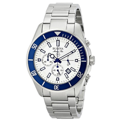 白盘蓝针！宝路华 Bulova 98B204 海洋之星三眼计时男表