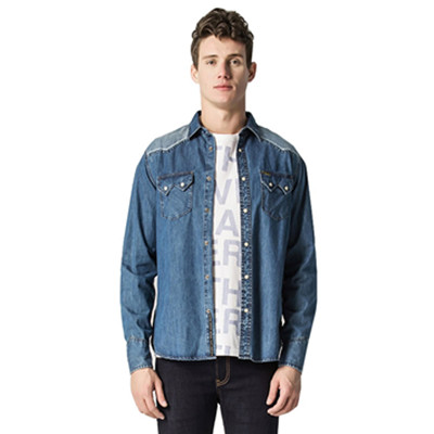 牛仔风！LEE经典西部长袖牛仔衬衫L14057H55T46XXL
