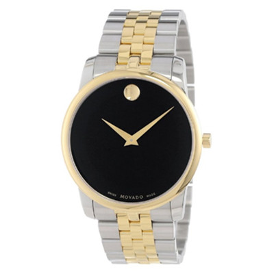 黑金表盘！摩凡陀Movado 0606605 男士石英手表