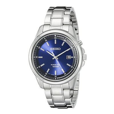 怒降！Seiko精工男款SKA675不锈钢手链手表蓝色表盘