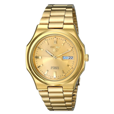 直降59刀！Seiko 精工SNKK52 男士金黄色不锈钢手表