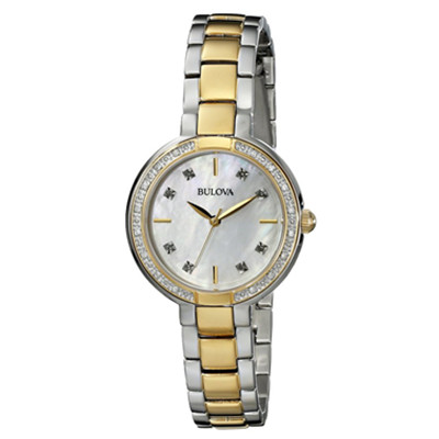 时尚养眼！Bulova 宝路华 98R172 珍珠母贝镶钻女表