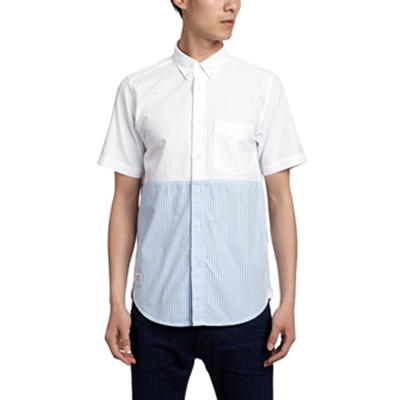 潮流拼接！i.t chocoolate男式短袖衬衫B1XSTCC8305