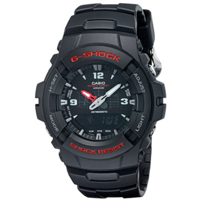 再降！Casio 卡西欧 G100-1BV 指针数字双显手表