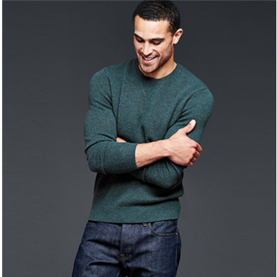 双11预售！Gap含羊毛简约混色织纹圆领毛衣112895