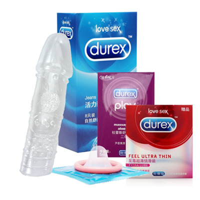 花样众多！Durex杜蕾斯情趣组合+按摩油+玩爆潮品狼牙套+至尊超薄系列1只