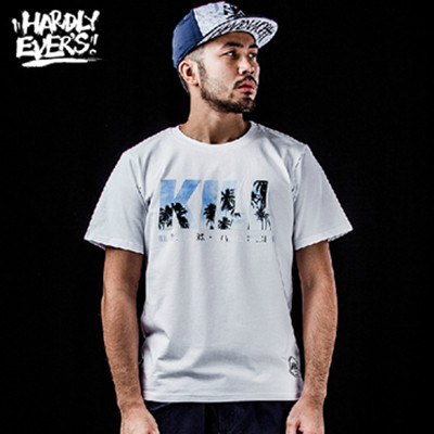 双11预售！hardlyevers额菲尔圆领印花短袖潮男T恤