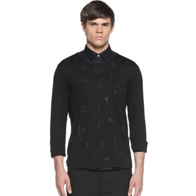 修身！Trendiano男式圆领七分袖T恤3133022280090