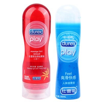 性爱调味料！杜蕾斯依兰花香怡情按摩油200ml+爽滑快感润滑剂50ml