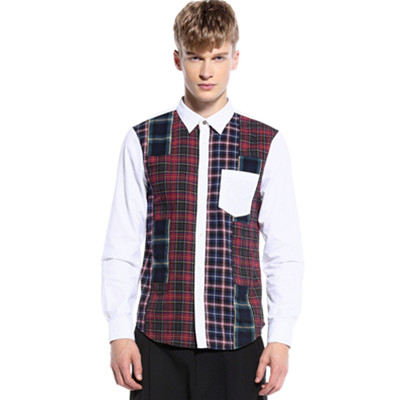 英伦风！Trendiano男式棉质格子长袖衬衫3123013540000