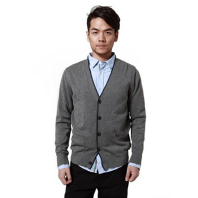 秒杀！IZOD 男式 菱形针织薄开襟线衫 1113131038