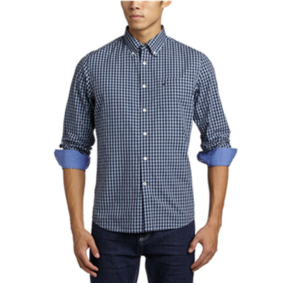 全网好价！Nautica诺帝卡男式长袖休闲衬衫W43106