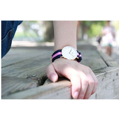再降！Daniel Wellington 0505DW 女士尼龙表带时装手表