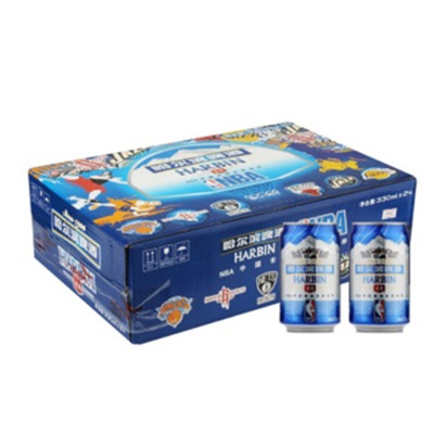 满减好价！哈尔滨 冰纯啤酒 330ml*24听*3箱