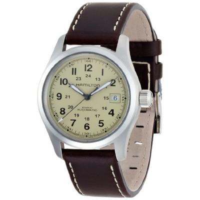 帅气！Hamilton H70455523 卡其野战自动机械男表