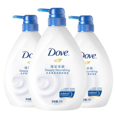 历史新低！多芬 滋养美肤沐浴乳 深层营润三瓶组(1L*3)