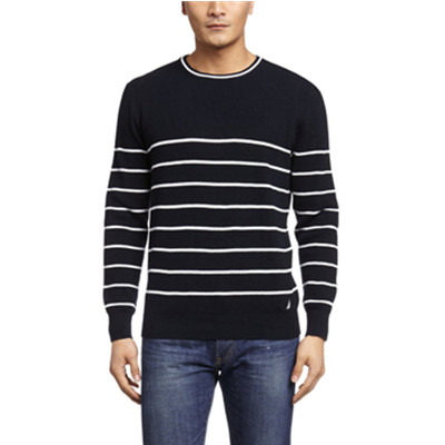 经典条纹！Nautica诺帝卡男式毛衣套头衫SC41051