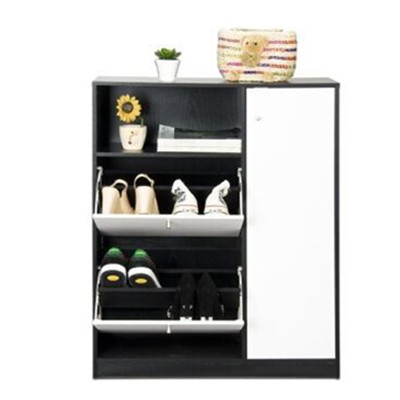 历史好价！慧乐家 多功能三门鞋柜 鞋架 白色+黑色 11059