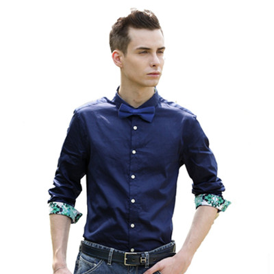 简约帅气！马克华菲男式中袖休闲衬衫7151307105047