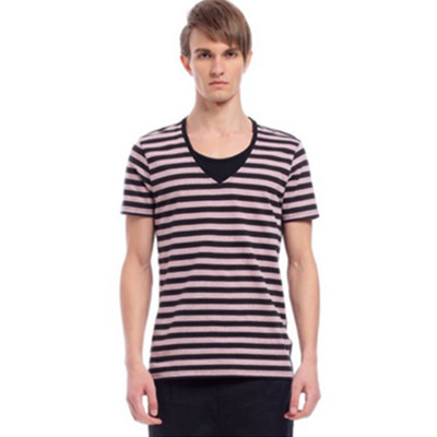 经典条纹！Trendiano男式条纹修身短袖T恤3121022080902