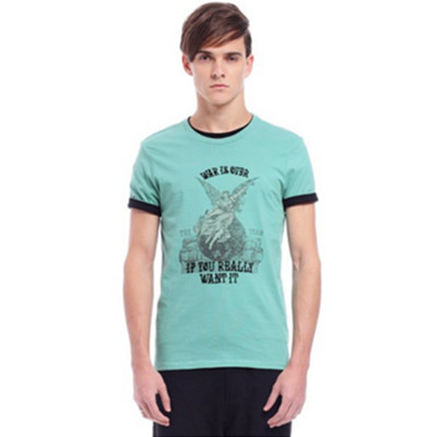 历史新低！Trendiano 男式休闲修身纯棉印花圆领短袖T恤