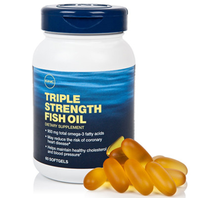 进口产品！GNC健安喜浓缩鱼油软胶囊60粒/瓶