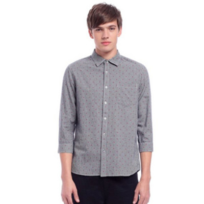 可预订！Trendiano 商务休闲格子中袖提花衬衫 3121014590923