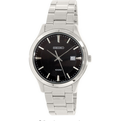 简约时尚！精工Seiko Black 男士石英手表SUR051