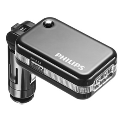 全网好价！飞利浦DLP2017双USB车载充电器负离子发生器二合一