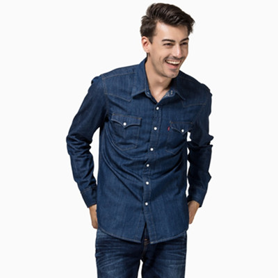 双11预告！Levi's李维斯翻领修身长袖牛仔衬衫66986-0020