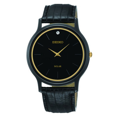 酷感十足！Seiko SUP875 精工男士黑酷石英手表