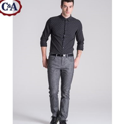 双11预售！C&A 男式花灰直筒牛仔裤 CA200161085
