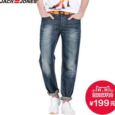 双11好价！杰克琼斯直筒男士牛仔长裤|214332016