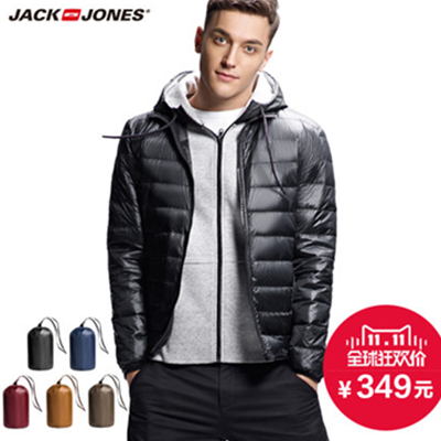 双11好价！杰克琼斯男士防风立领短款轻薄羽绒服C|215312004