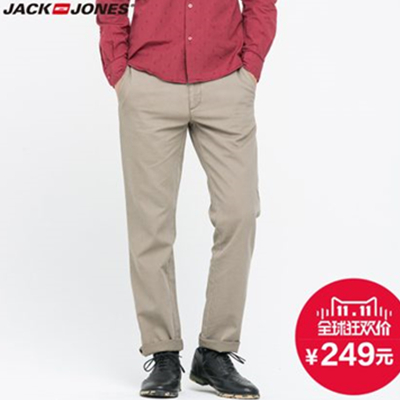 双11好价！杰克琼斯纯棉男士商务休闲裤E|214314021