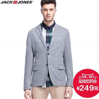 双11好价！杰克琼斯男士修身西装外套E|214308007