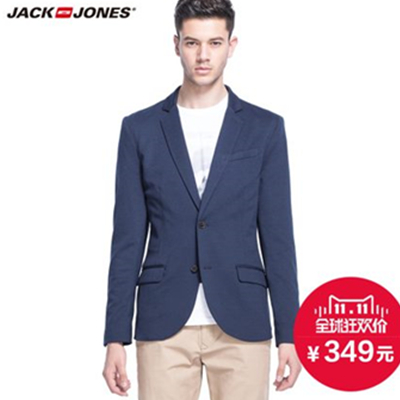 双11好价！杰克琼斯莱卡男士欧美休闲西装外套E|214308020