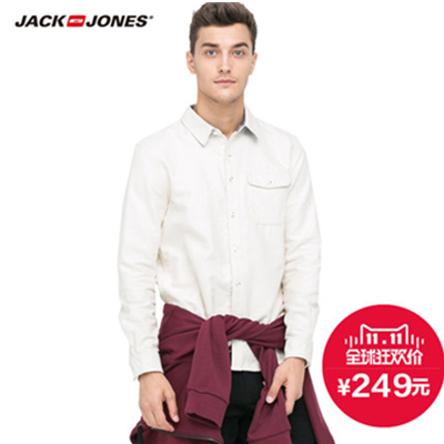 双11好价！杰克琼斯加厚休闲男士长袖衬衫O|214405026