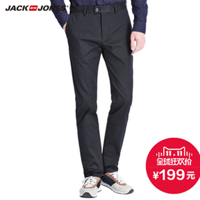 双11好价！杰克琼斯含莱卡男士低腰休闲长裤C|214314035