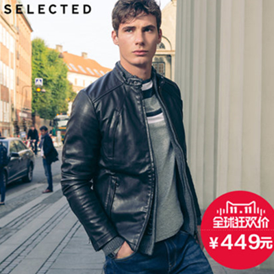 双11好价！SELECTED思莱德仿皮PU修身男绒里皮衣B|41445T003