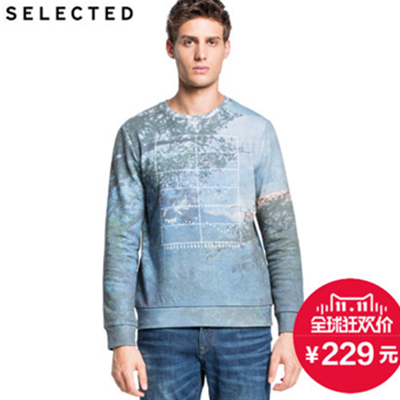 双11好价！SELECTED思莱德印花修身男卫衣F|41514D001