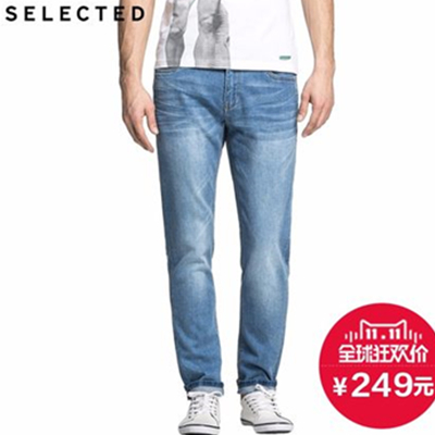 双11好价！SELECTED思莱德锥版微弹男牛仔裤F|415132012