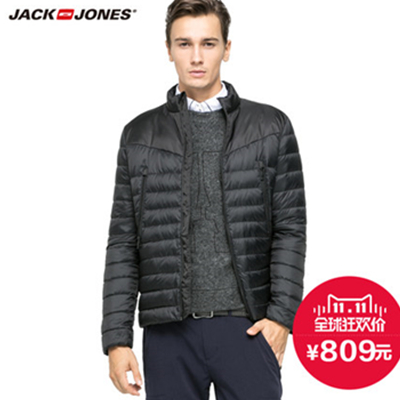 双11好价！杰克琼斯灰鸭绒男士立领羽绒服E|215412010