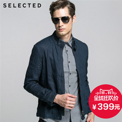 双11好价！SELECTED思莱德亚麻修身立领男士夹克F|414321014