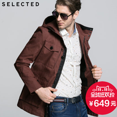 双11好价！SELECTED思莱德连帽男风衣夹克F|414321009